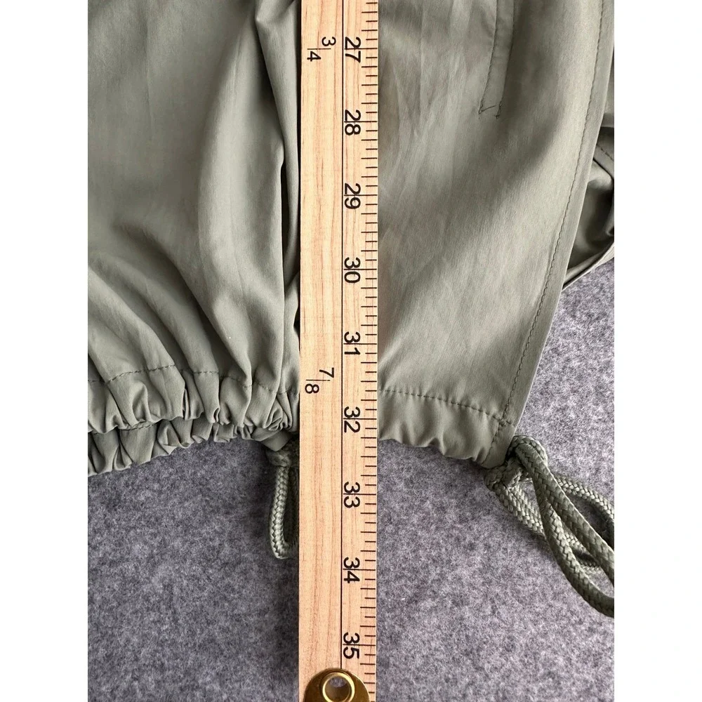 Caslon Hooded Anorak Jacket Women Size M Green Roll Tab Sleeve Utility Gorpcore‎